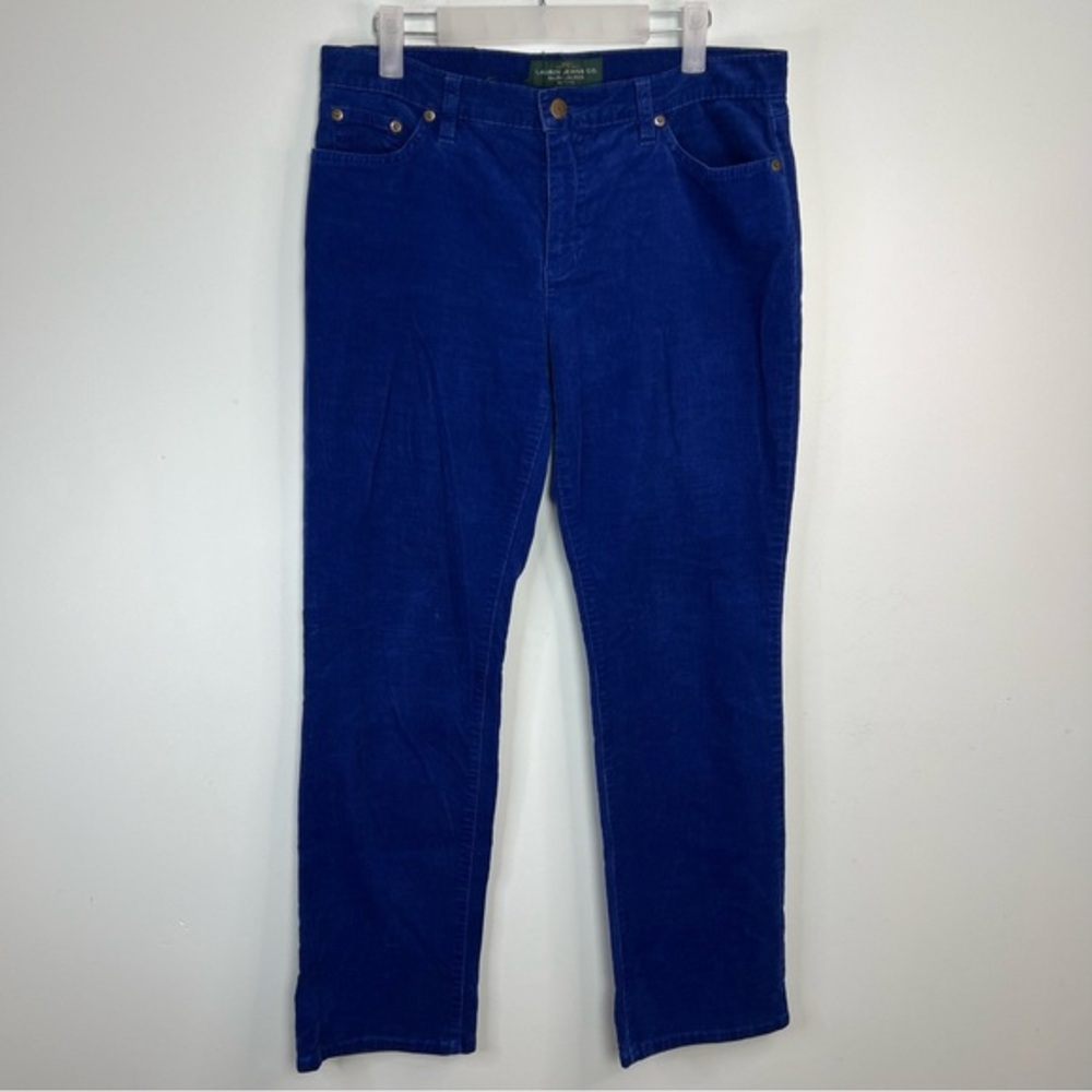 RL Lauren Jeans Co Blue Corduroy Straight Leg Pants Women’s 8 Petite 8P